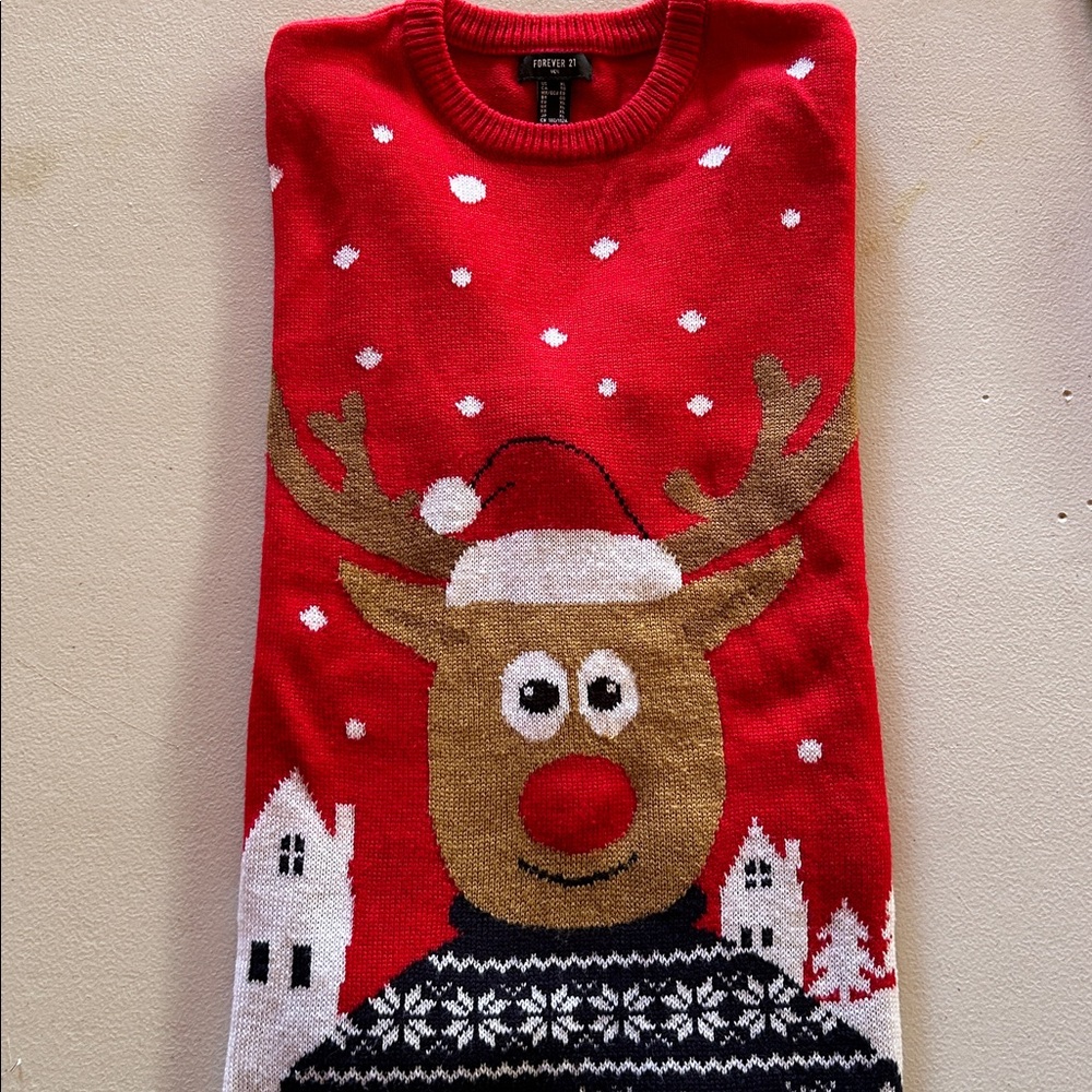 Red Reindeer Crewneck Sweater (XL)